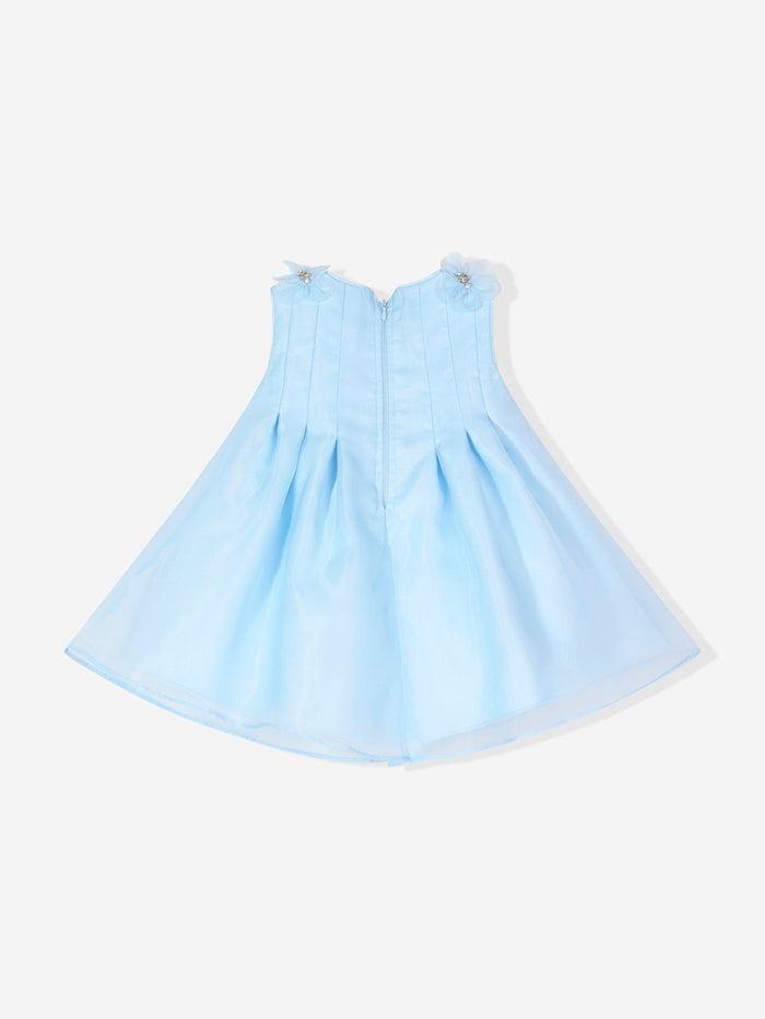 DRESS & Fleur Baby Girls Occasion Dress with Headband in Blue