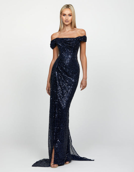 Ethel Cowl Neck Gown - Dress - Bariano