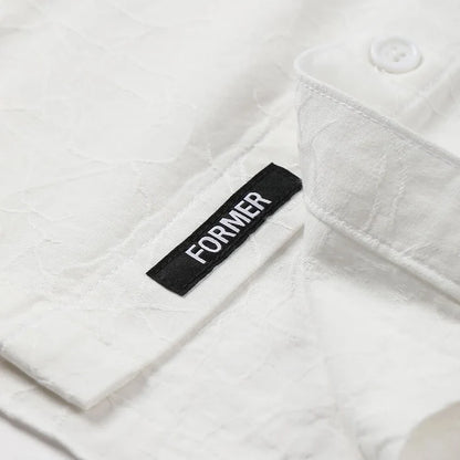 Former Vivian Vine Short Sleeve Button Down white pure boardshop