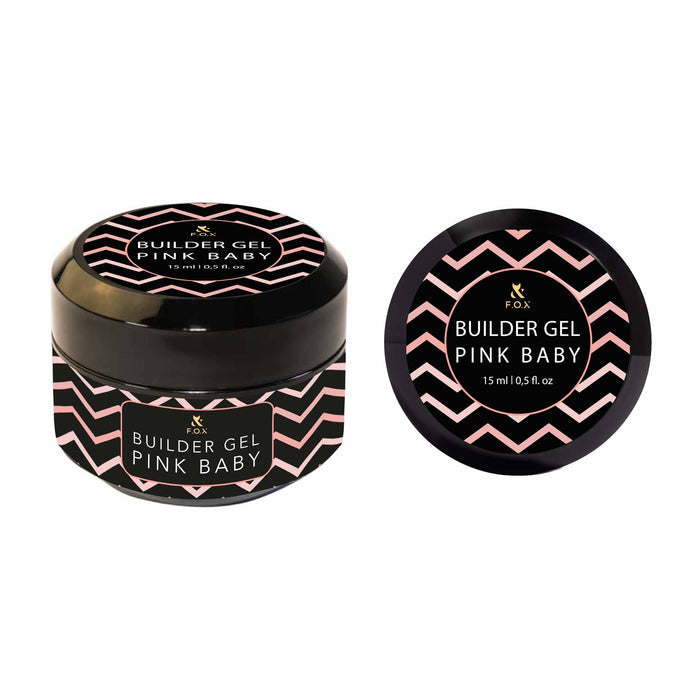 F.O.X Builder Gel (thick viscosity One-Phase Gel) Pink Baby, 15 ml builder gel F.O.X
