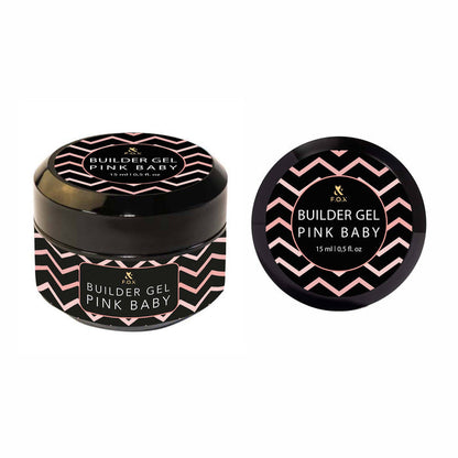F.O.X Builder Gel (thick viscosity One-Phase Gel) Pink Baby, 15 ml builder gel F.O.X