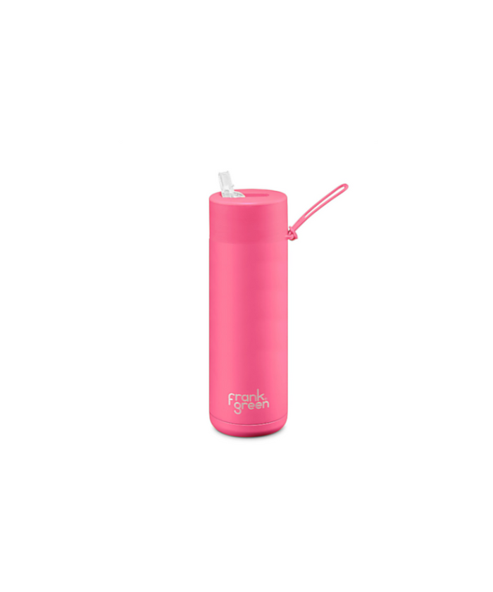 Frank Green Reusable Ceramic Bottle 595ml (Neon Pink)