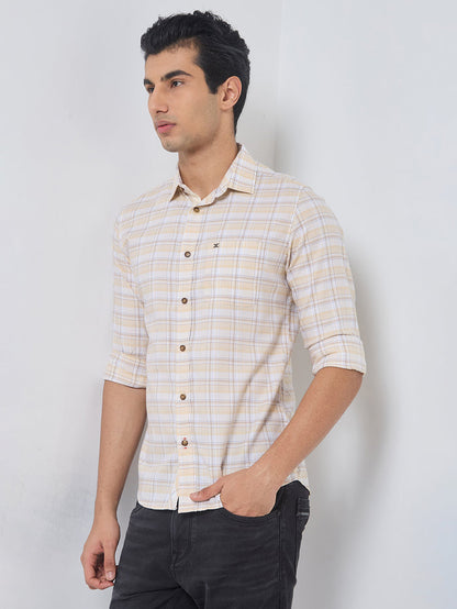 Full sleeves Slim Fit Lime Tonal Checks Shirt