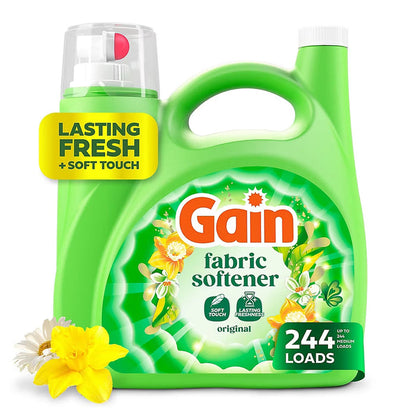 Gain Original Liquid Fabric Softener, HE Compatible, 244 Loads, 143 fl oz