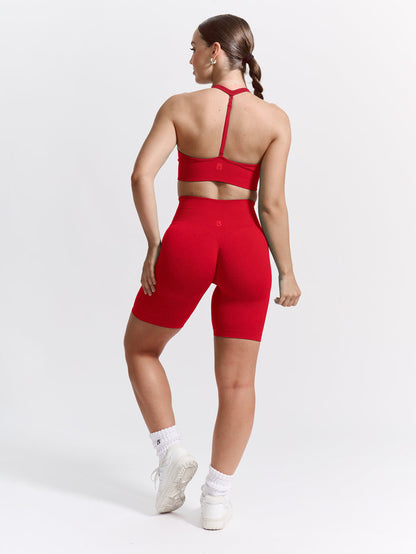 Halter Seamless Sports Bra - Salsa Red
