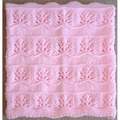 Hand Knitted Baby Blanket - Pastel Pink Floral Pattern