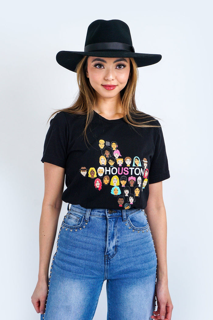 Chloe Dao TOPS Houston Us T-Shirt in Black