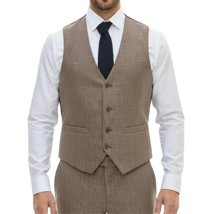 IM33 - Men's 3 Piece Brown Tailored Fit Suit