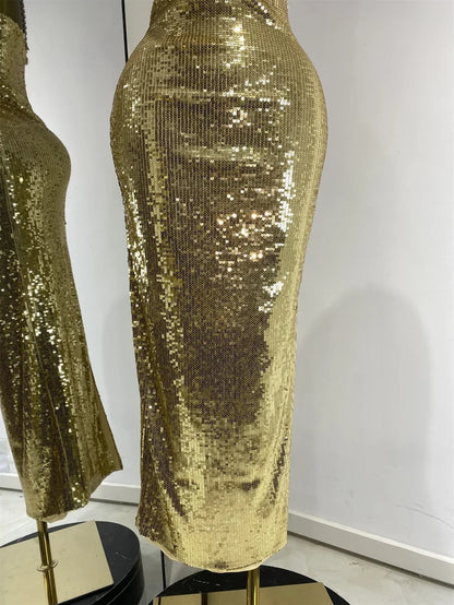 Janine glitter sequin slim fit luxury cocktail dress for women. Elegant party gown for birthdays, homecoming, and evening events.