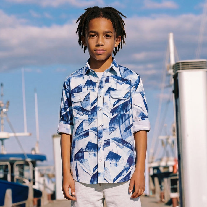 Kid's Blue Regular Fit Shirts