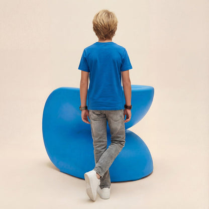Kid's Blue Slim Fit Printed T-Shirts