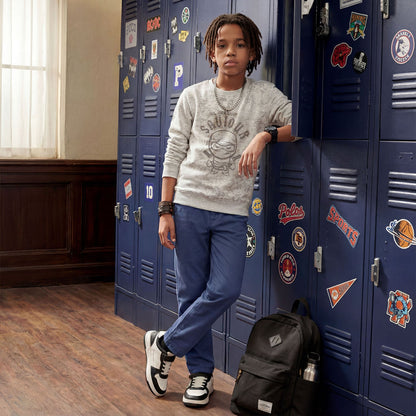 Kid's Blue Slim Fit Trousers