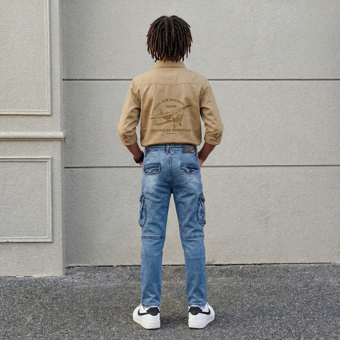 Kid's Brown Slim Fit Shirts