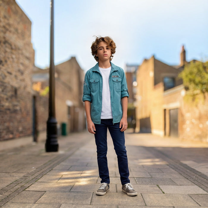 Kid's Green Regular Fit Shirts