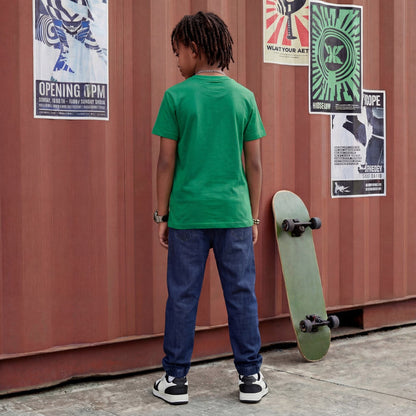 Kid's Green Slim Fit Printed T-Shirts