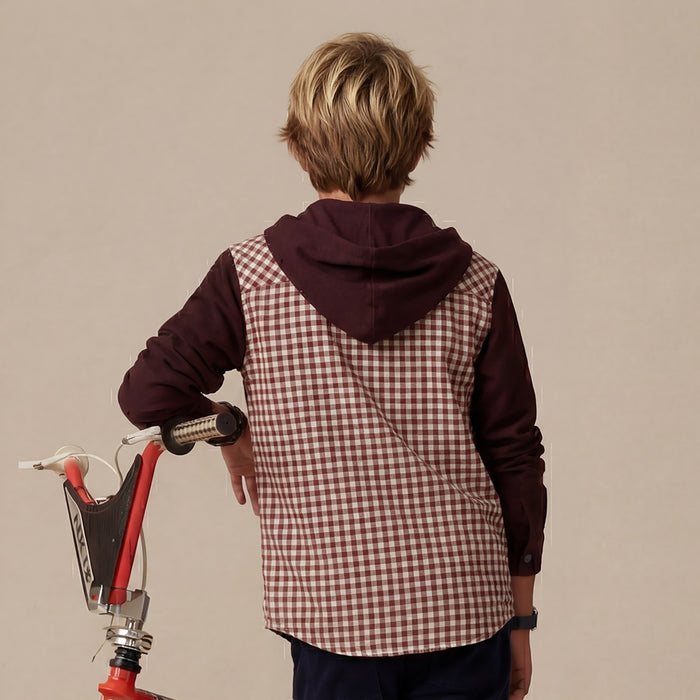 Kid's Maroon Regular Fit Shirts