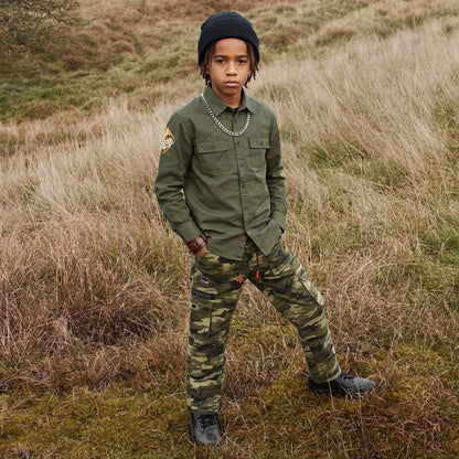 Kid's Olive Regular Fit Shirts
