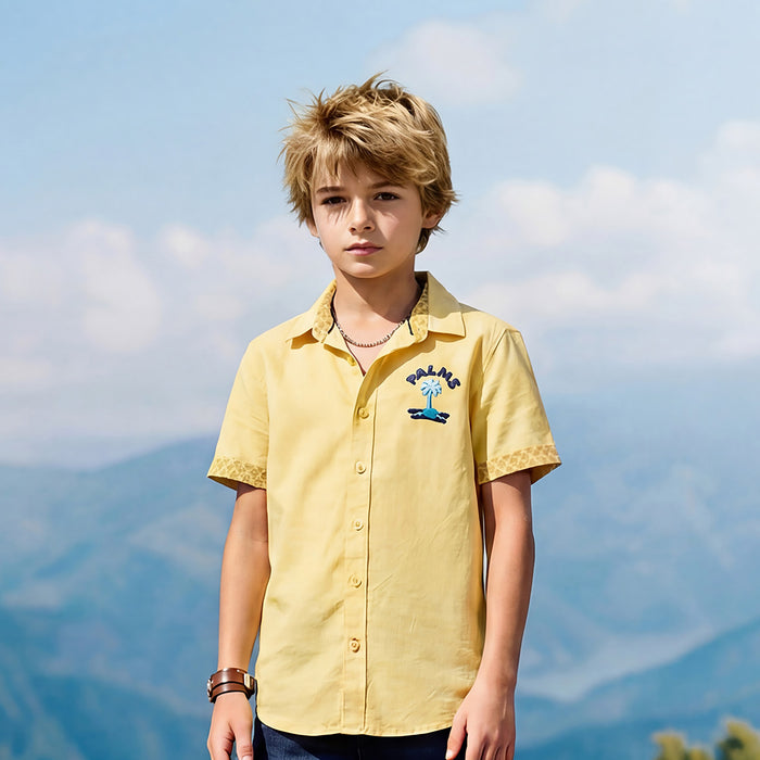 Kid's Yellow Regular Fit Shirts