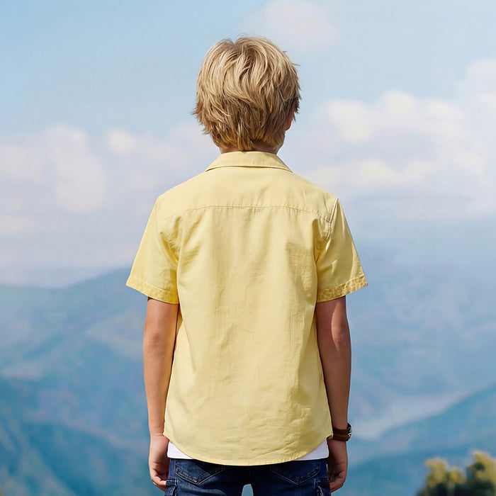 Kid's Yellow Regular Fit Shirts