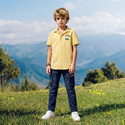 Kid's Yellow Regular Fit Shirts