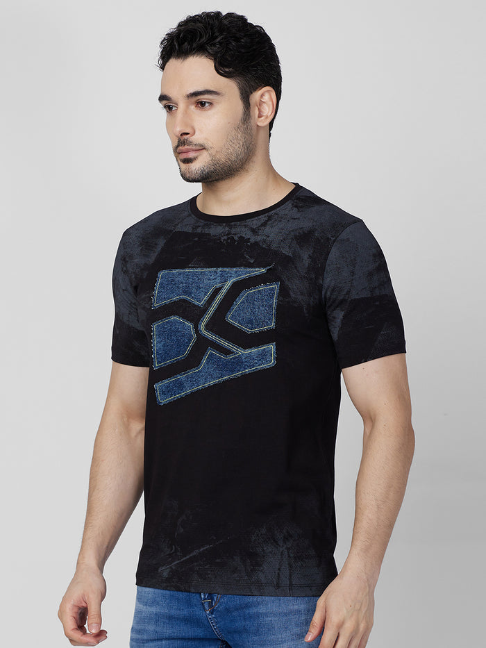 Killer Men Black Printed Slim Fit T-Shirts