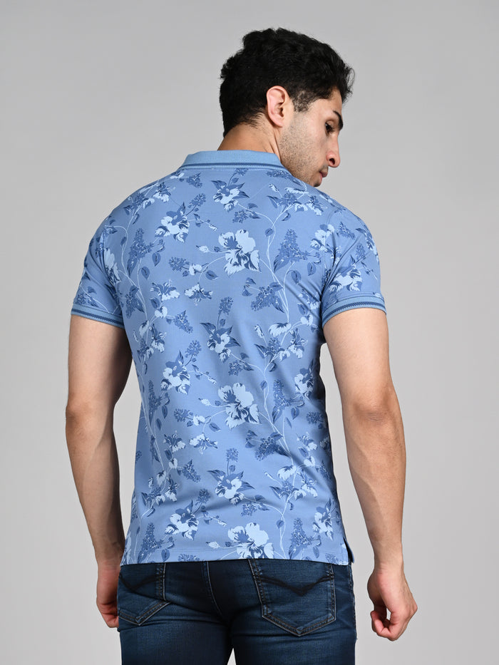 Killer Men Blue Printed Slim Fit T-Shirt