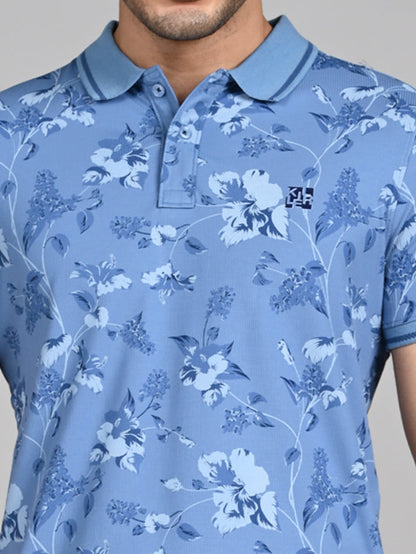 Killer Men Blue Printed Slim Fit T-Shirt