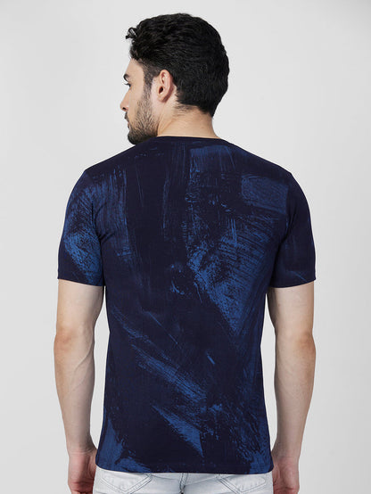 Killer Men Blue Printed Slim Fit T-Shirts