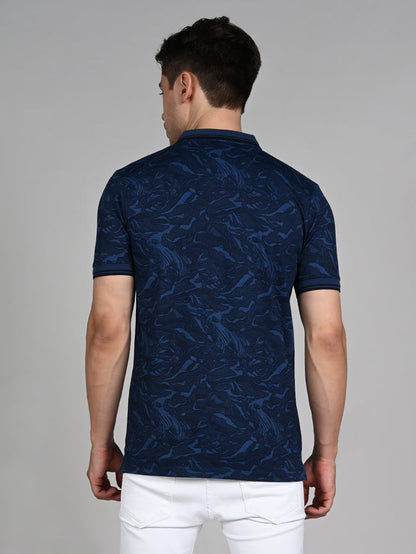 Killer Men Dark Blue Printed Slim Fit T-Shirt