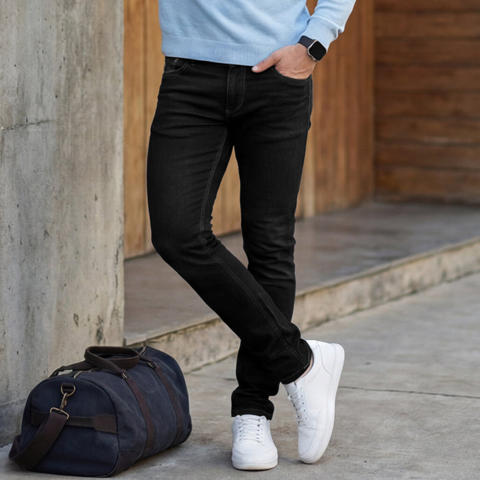 Killer Men Dark Blue Solid Slim Fit Jeans
