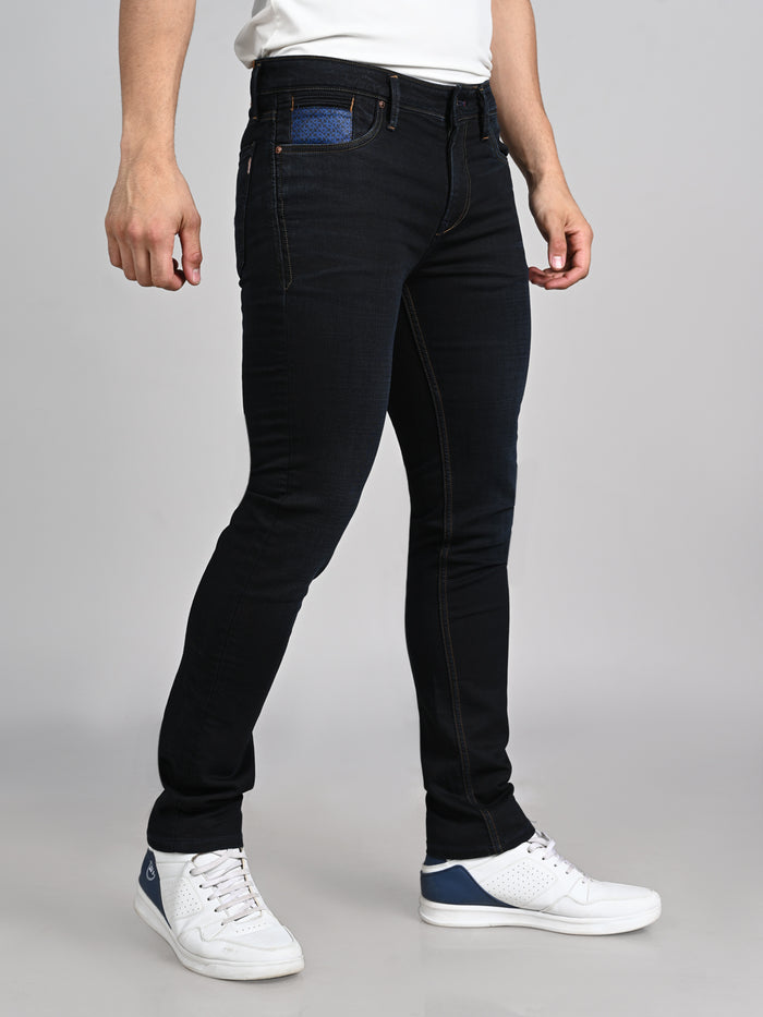 Killer Men Dark Blue Solid Slim Fit Jeans