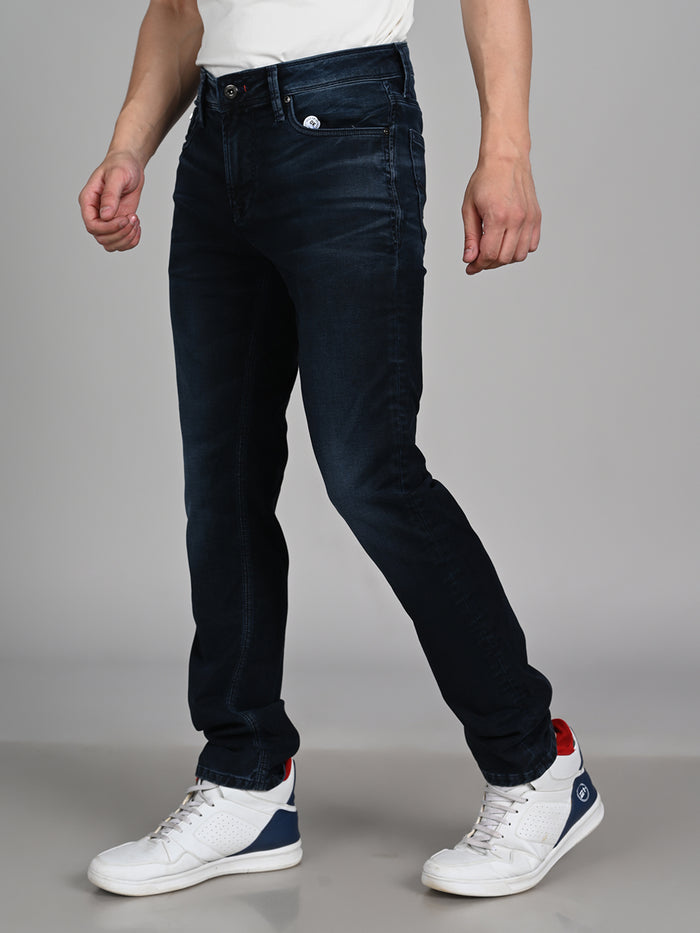 Killer Men Dark Blue Solid Slim Fit Jeans