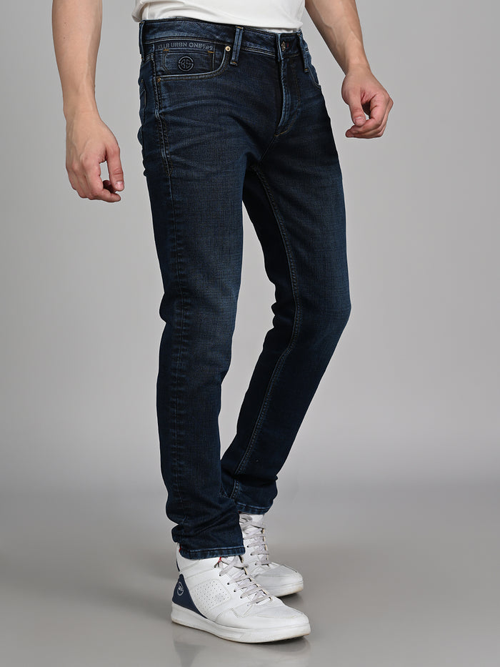 Killer Men Dark Blue Solid Slim Fit Jeans