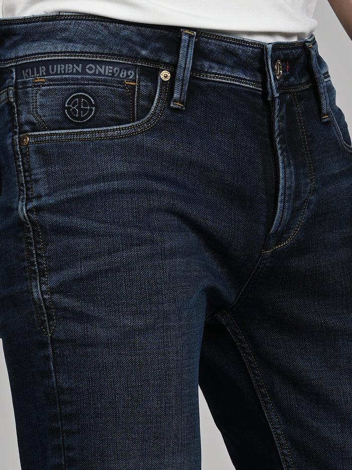 Killer Men Dark Blue Solid Slim Fit Jeans