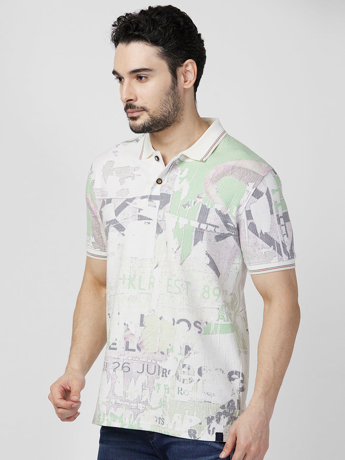 Killer Men Green Printed Slim Fit T-Shirts