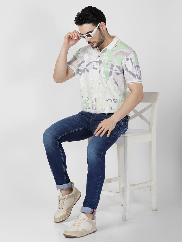 Killer Men Green Printed Slim Fit T-Shirts