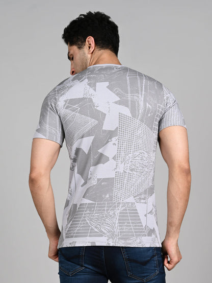 Killer Men Grey Printed Slim Fit T-Shirts