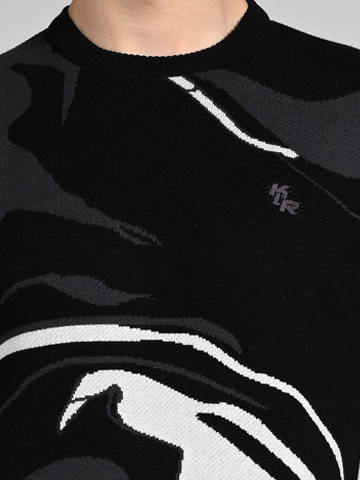 Killer Men Round Neck Balck Sweaters