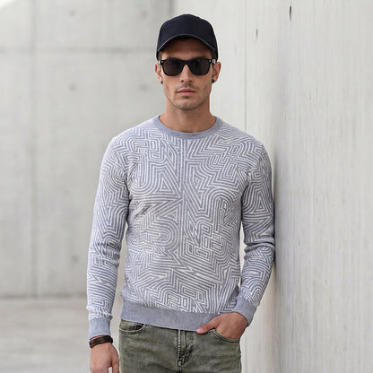 Killer Men Round Neck Grey Sweaters