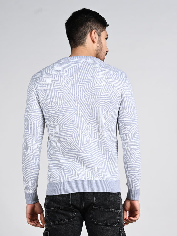 Killer Men Round Neck Grey Sweaters