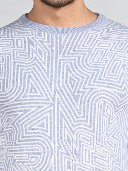 Killer Men Round Neck Grey Sweaters