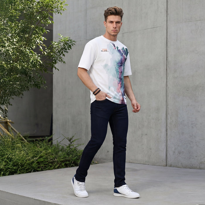 Killer Men White Printed Round Neck T-Shirts