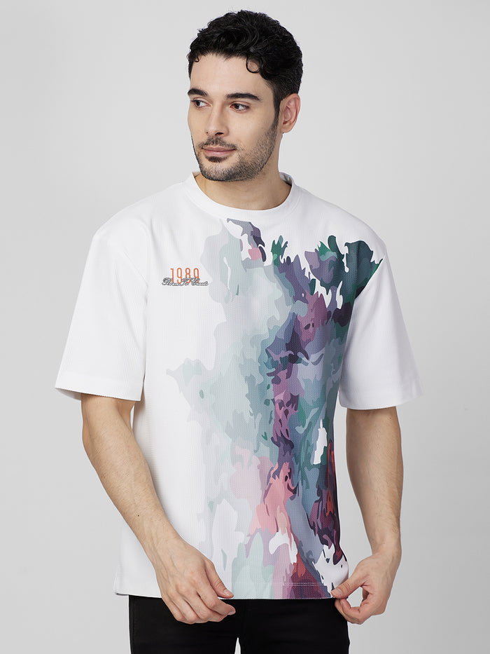 Killer Men White Printed Round Neck T-Shirts