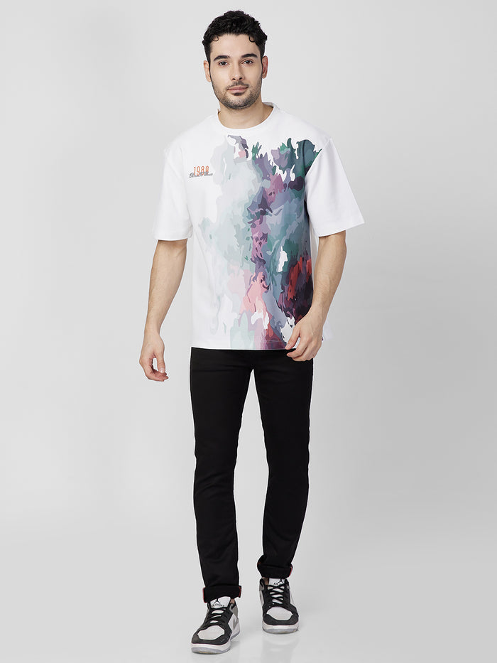 Killer Men White Printed Round Neck T-Shirts