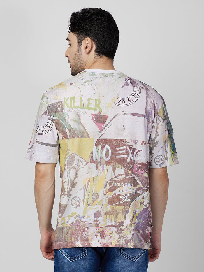 Killer Men White Printed Round Neck T-Shirts