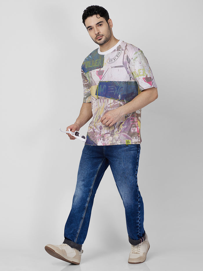 Killer Men White Printed Round Neck T-Shirts
