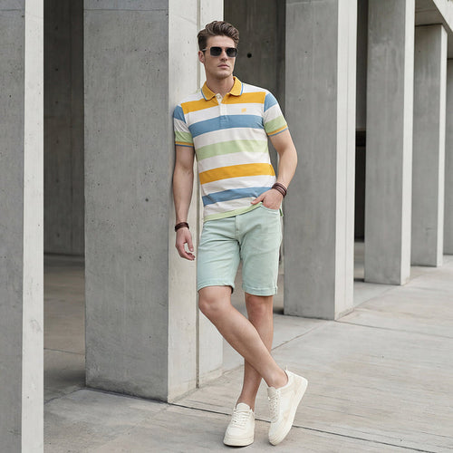 Killer Men Yellow Printed Slim Fit T-Shirts