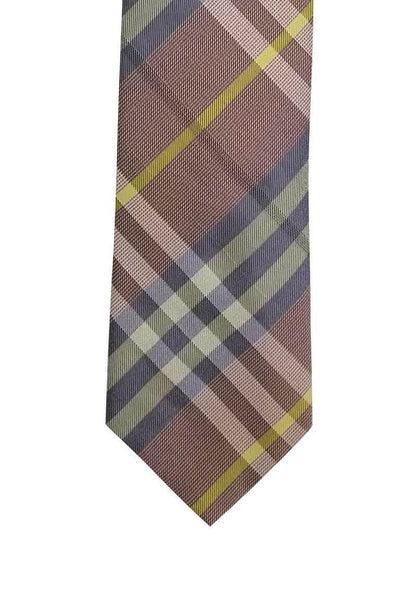 Light Pink Plaid with Gold Stripe Pre-tied Tie, Tie, GoTie