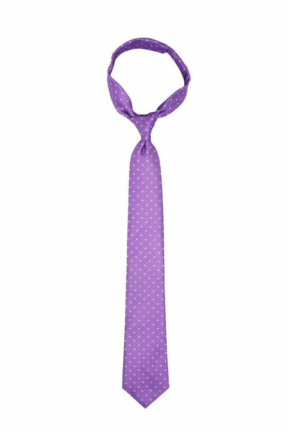 Light Purple with Silver Dots Skinny Pre-tied Tie, Tie, GoTie
