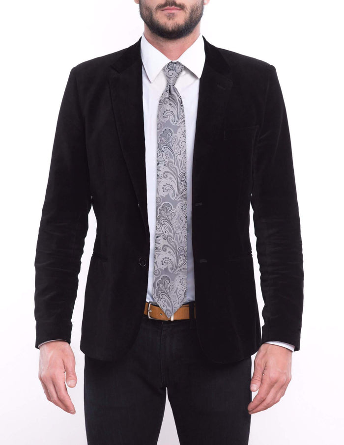 Light Silver Paisley Pre-tied Tie, Tie, GoTie